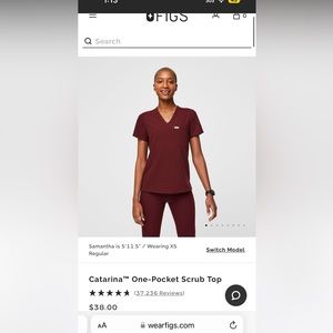 Figs scrub catarina top